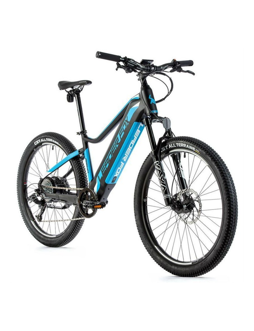 VELO ELECTRIQUE-VAE VTT 26 LEADER FOX ARIMO 2021 MIXTE NOIR MAT-BLEU 8V MOTEUR ROUE AR BAFANG 36V 45Nm BATTERIE 15Ah (14'' - H3