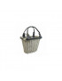PANIER AVANT NEWTON QUICK OSIER BLANC VIEILLI (37x25x28cm) AVEC FIXATION AUTOMATIQUE