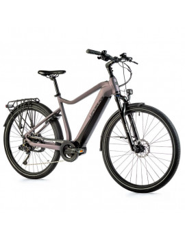 VELO ELECTRIQUE-VAE VTC 28 LEADER FOX LUCAS 2023 HOMME GRIS 9V MOTEUR CENTRAL BAFANG M420 36V 80Nm BATTERIE 20Ah (20,5'' - H53c