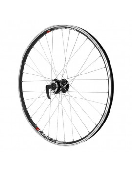 "ROUE VTT 26"" COMBO AVANT NOIR RENFORCE V-BRAKE MOYEU VELOX DISC 6 TROUS SPECIAL LOUEUR (JANTE DOUBLE PAROI AVEC OEILLETS)"