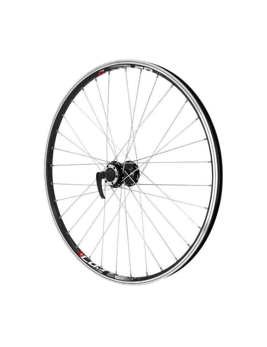 "ROUE VTT 26"" COMBO AVANT NOIR RENFORCE V-BRAKE MOYEU VELOX DISC 6 TROUS SPECIAL LOUEUR (JANTE DOUBLE PAROI AVEC OEILLETS)"