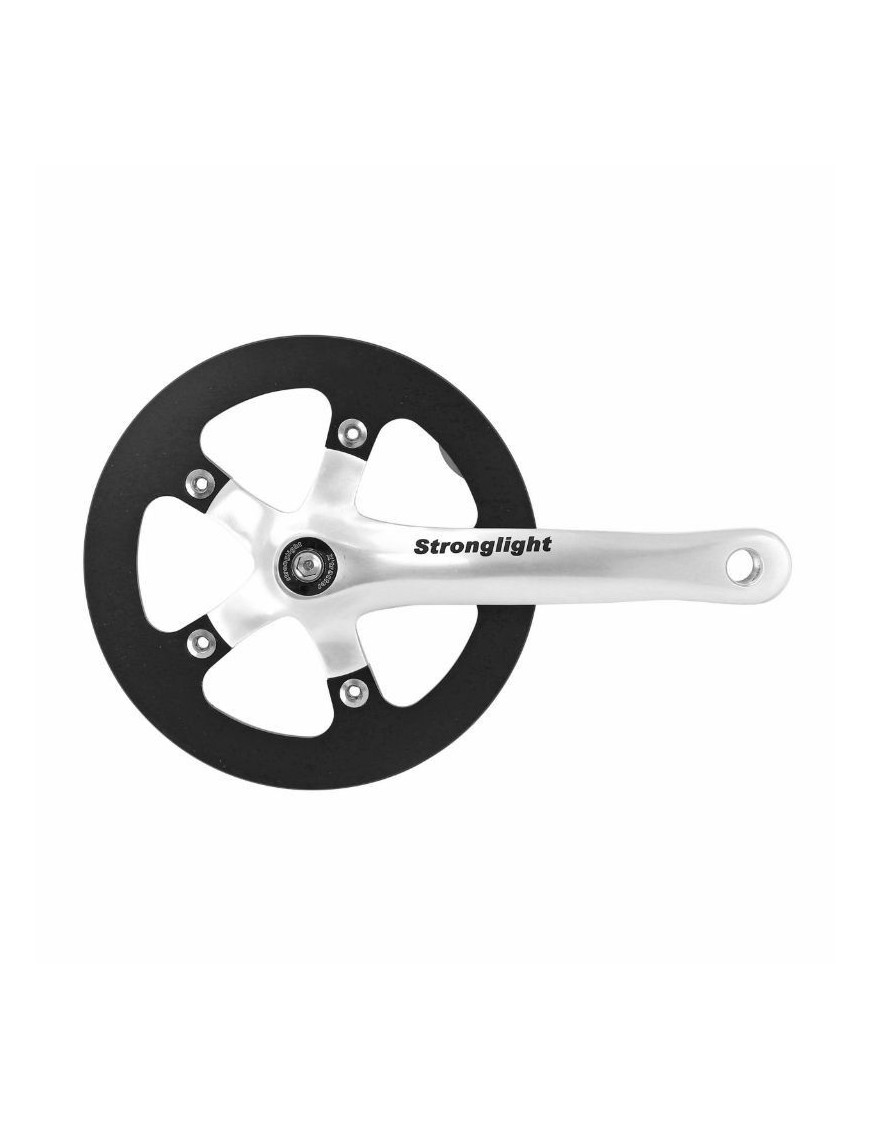PEDALIER ROUTE STRONGLIGHT 8V. IMPACT R ARGENT 170mm 42dts AVEC CARTER POUR TRANSMISSION SANS TENDEUR DE CHAINE POUR MOYEUX VIT