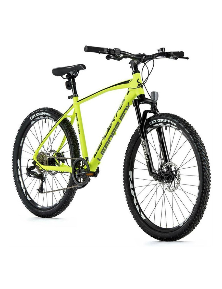 VELO MUSCULAIRE VTT 26 LEADER FOX FACTOR 2023 JAUNE FLUO 8 V CADRE ALU 18 POUCES (TAILLE ADULTE 170 à 178 cm)