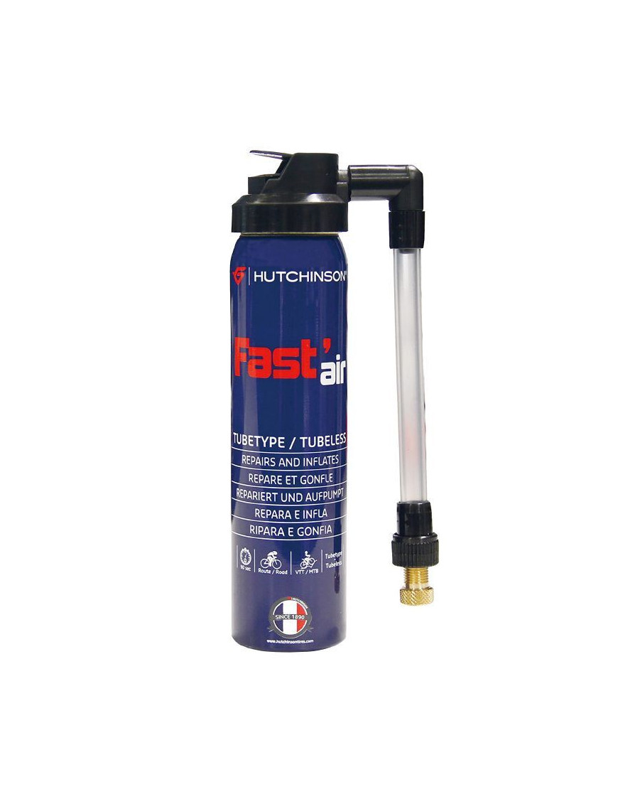 BOMBE REPARATION - ANTI-CREVAISON HUTCHINSON SPRAY LATEX POUR CHAMBRE A AIR ET TUBELESS (75ml)