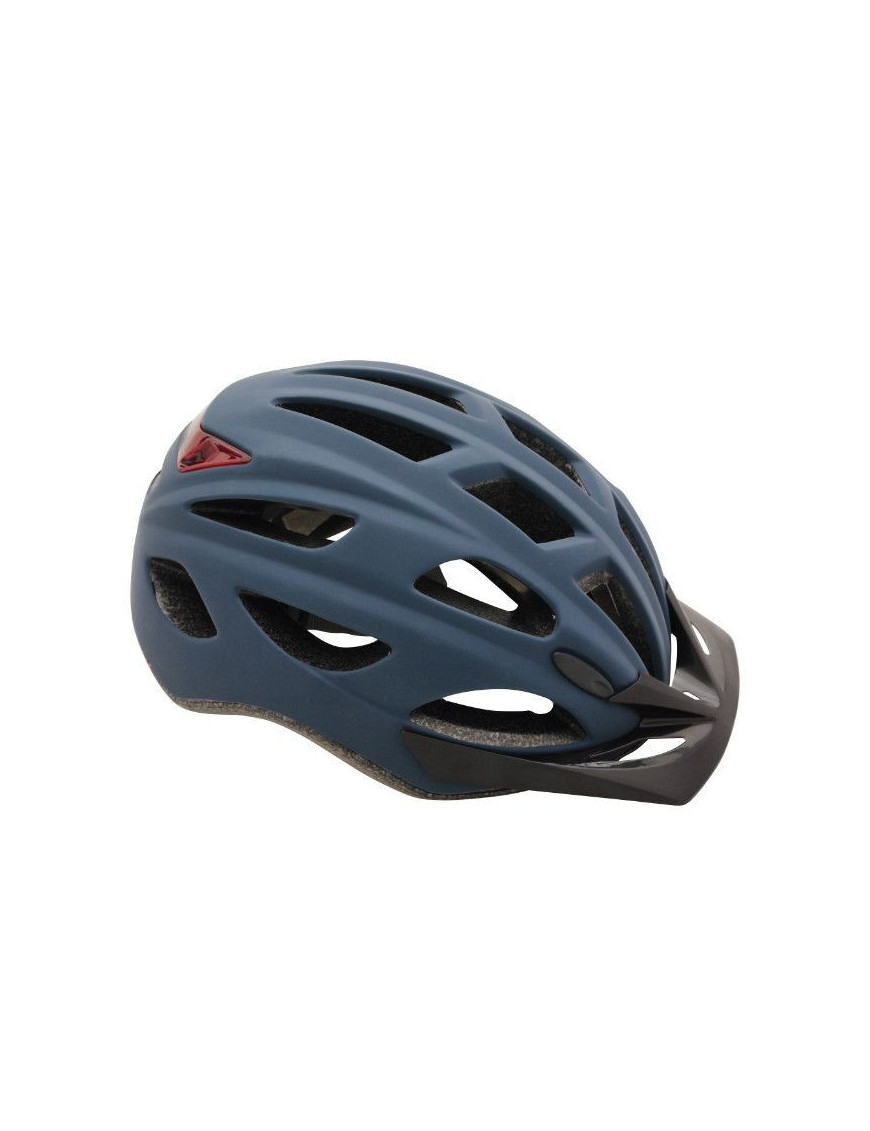 CASQUE VELO CITY ADULTE POLISPORT CITYGO BLEU FONCE MAT TAILLE 52-59 SYSTEM QUICK LOCK AVEC LUMIERE INTEGREE