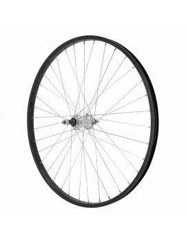 "ROUE VTT 26"" ARRIERE ALU M110 NOIRE MOY ARGENT ALU AXE PLEIN ROUE LIBRE 7-6V. (VENDU AVEC ECROU 10X100)"