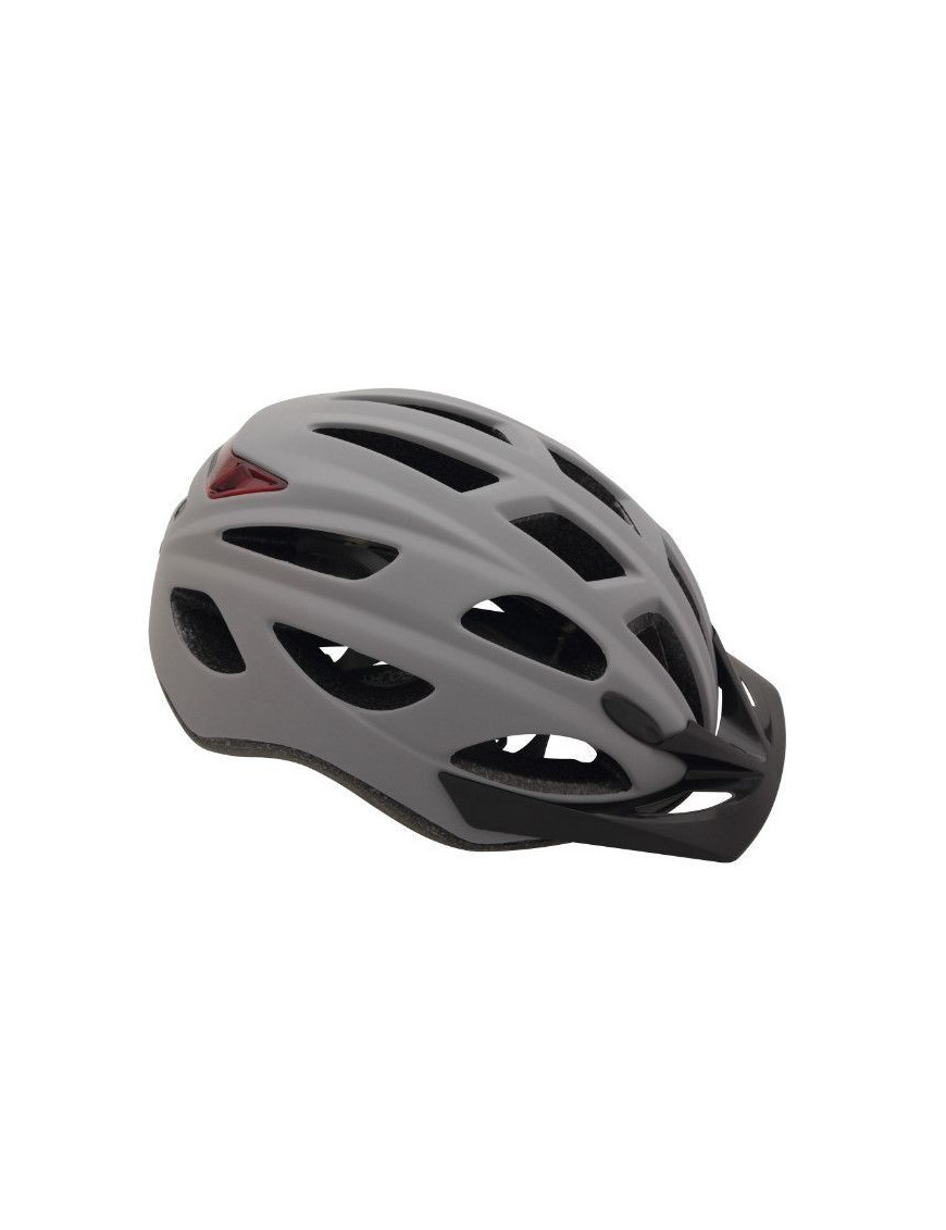 CASQUE VELO CITY ADULTE POLISPORT CITYGO GRIS MAT TAILLE 52-59 SYSTEM QUICK LOCK AVEC LUMIERE INTEGREE