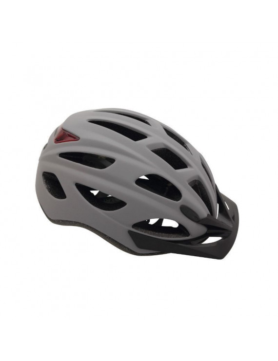 CASQUE VELO CITY ADULTE POLISPORT CITYGO GRIS MAT TAILLE 52-59 SYSTEM QUICK LOCK AVEC LUMIERE INTEGREE