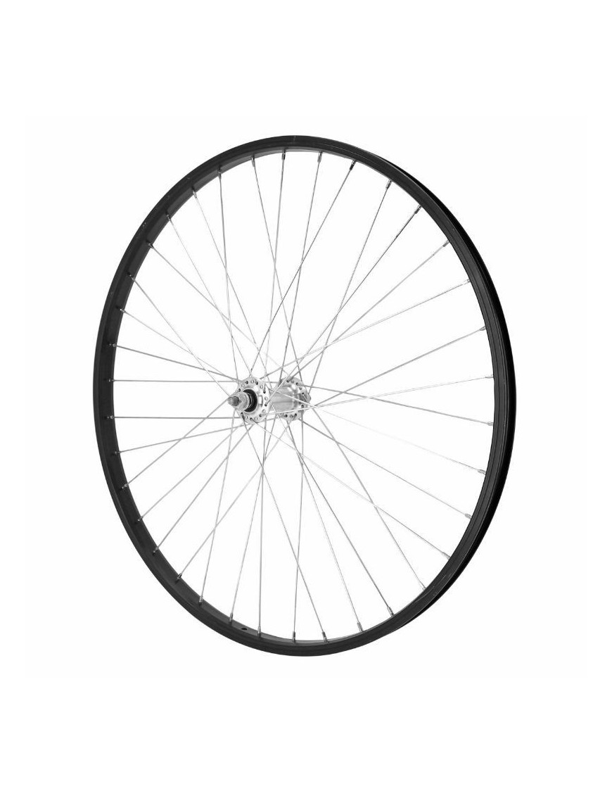 "ROUE VTT 26"" AVANT ALU M110 NOIRE MOY ARGENT ALU AXE PLEIN (VENDU AVEC ECROU 9X100)"