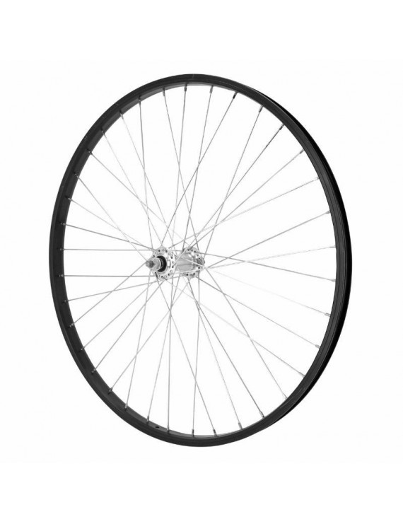 "ROUE VTT 26"" AVANT ALU M110 NOIRE MOY ARGENT ALU AXE PLEIN (VENDU AVEC ECROU 9X100)"