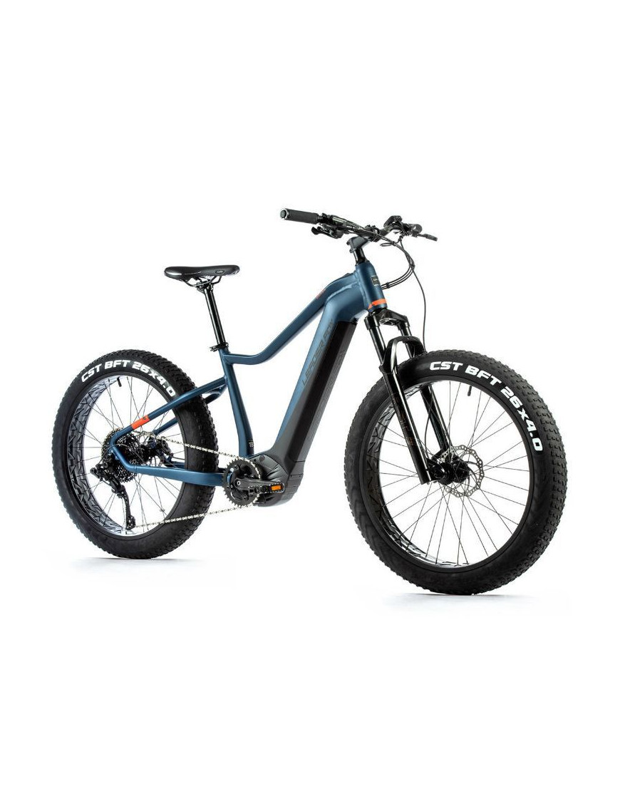 VELO ELECTRIQUE-VAE VTT FATBIKE 26 LEADER FOX BRASA 2023 BLEU 11V MOTEUR CENTRAL PANASONIC GX ULTIME 36V 90Nm BATTERIE 20Ah (18