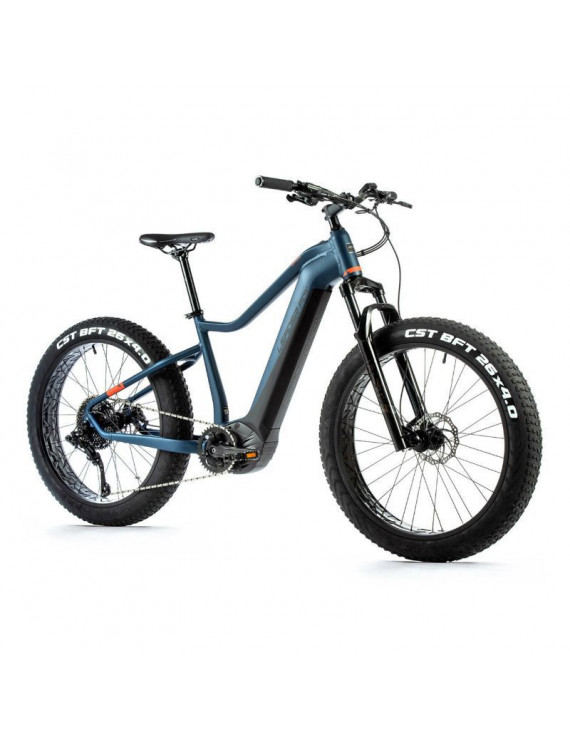 VELO ELECTRIQUE-VAE VTT FATBIKE 26 LEADER FOX BRASA 2023 BLEU 11V MOTEUR CENTRAL PANASONIC GX ULTIME 36V 90Nm BATTERIE 20Ah (18