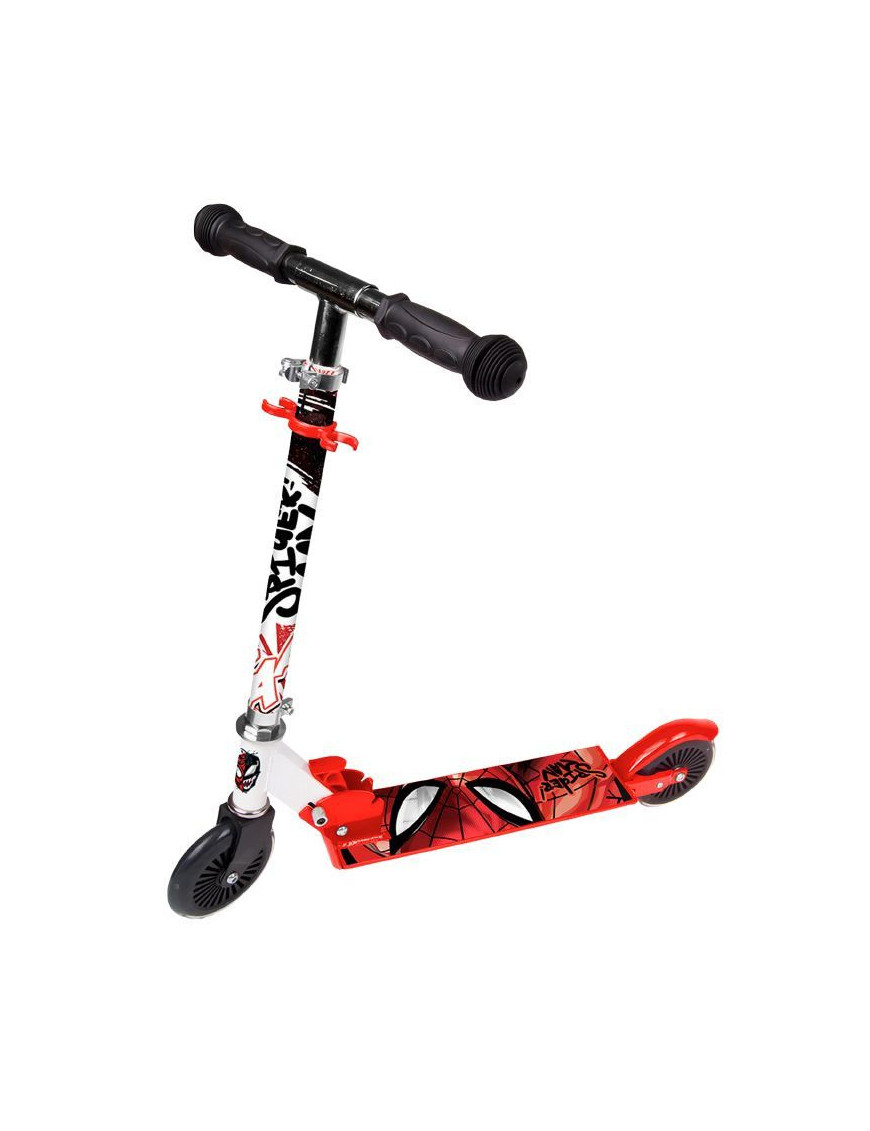 TROTTINETTE ENFANT DISNEY 2 ROUES SPIDERMAN ACIER PLIABLE ET REGLABLE AVEC FREIN ROUE ARRIERE