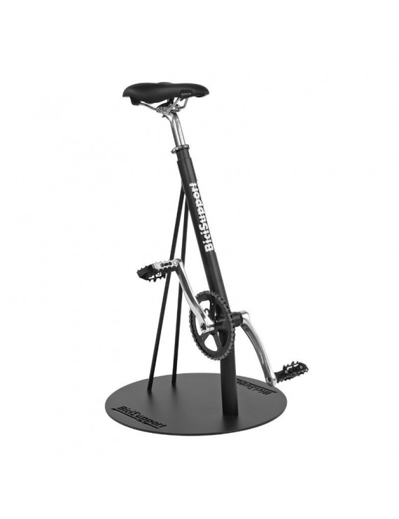 TABOURET A PEDALE COLORI NOIR ET ARGENT HAUTEUR 80 cm
