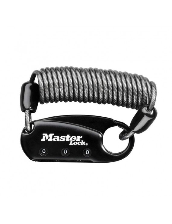 ANTIVOL CABLE A COMBINAISON MASTERLOCK L 90cm NOIR - POUR CASQUE-SAC