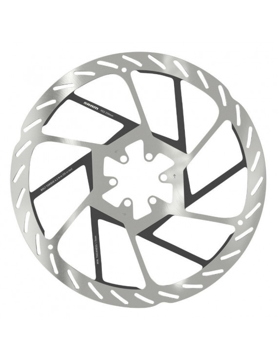 DISQUE DE FREIN VTT 6 TROUS SRAM HS2 220mm ARGENT (BORD ARRONDI)