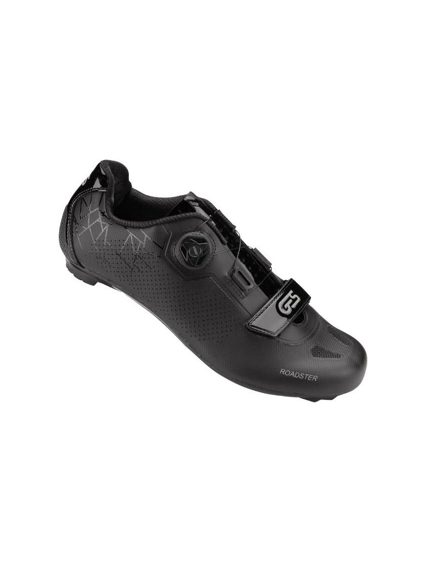 CHAUSSURE ROUTE GES ROADSTER2 NOIR T38 FIXATION BOA-VELCRO COMPATIBLE LOOK-SHIMANO (PAIRE)