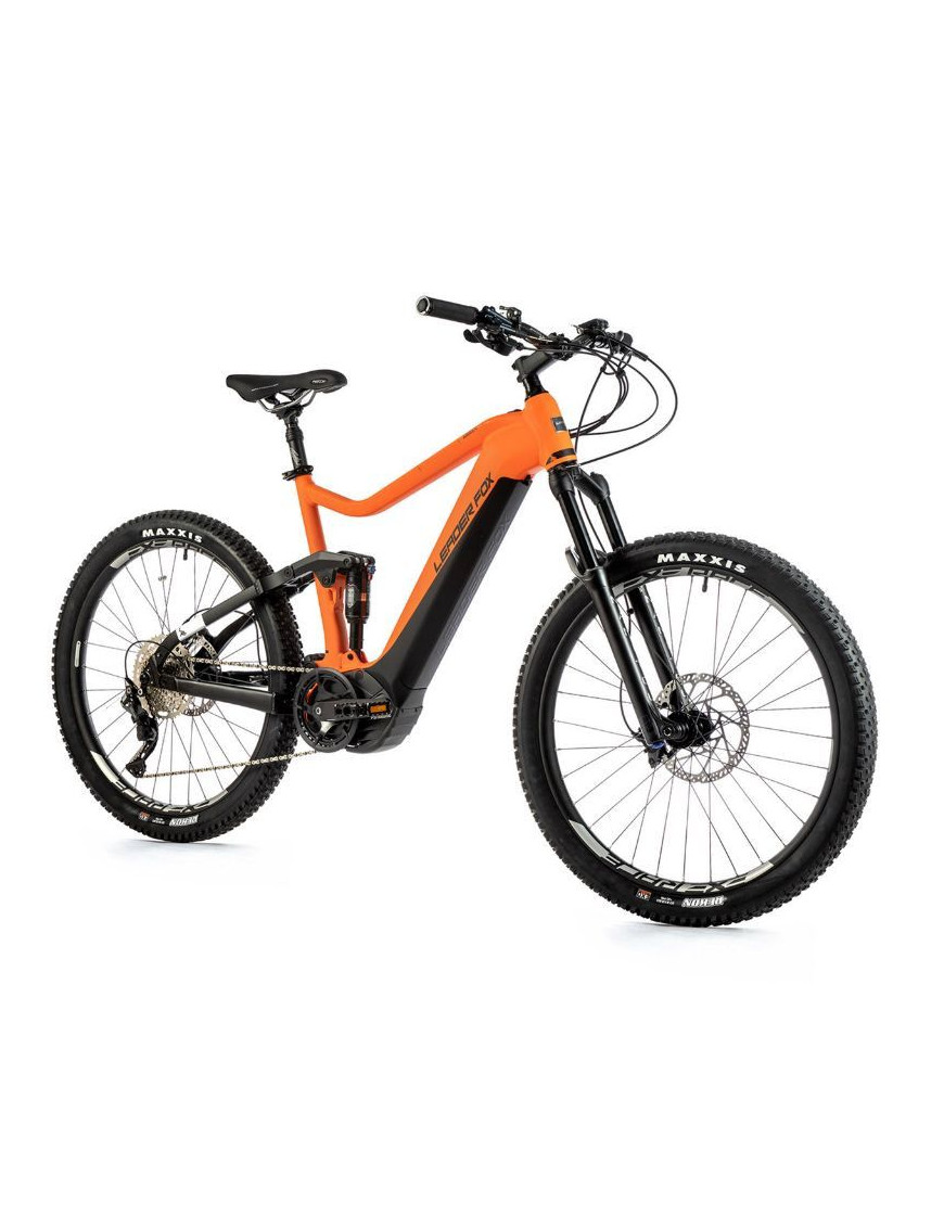 VELO ELECTRIQUE-VAE VTT 27,5 LEADER FOX ARRAN 2023 TOUT SUSPENDU HOMME ORANGE NEON 10V MOTEUR CENTRAL PANASONIC GX ULTIMATE 36V