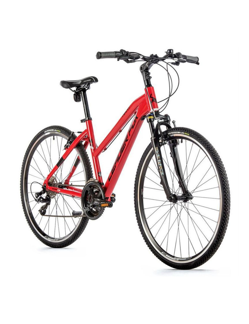 VELO MUSCULAIRE VTC 28 LEADER FOX AWAY 2023 FEMME ROUGE DUCATI 7V CADRE 16 5 POUCES TAILLE ADULTE 160 168 cm