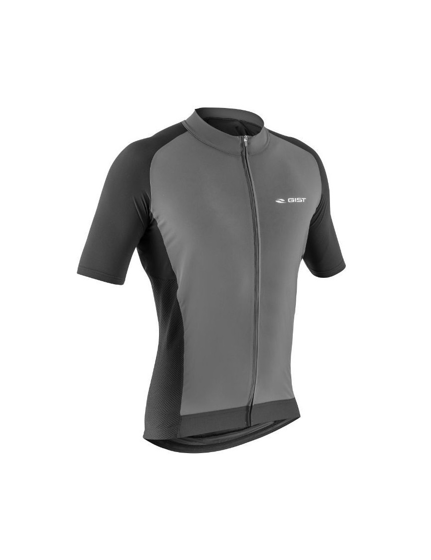 MAILLOT GIST HOMME MANCHES COURTES GRAVEL ZIP TOTAL GRIS XL  -5361