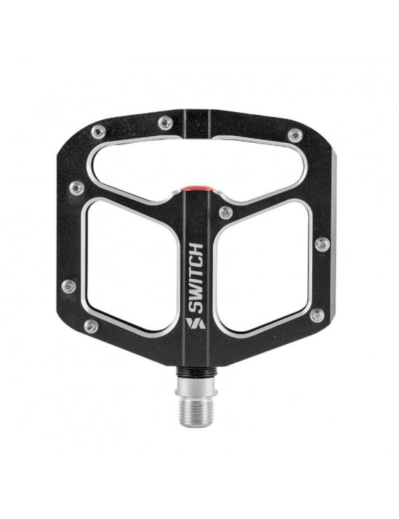 PEDALE VTT DESCENTE - BMX SWITCH GAP NOIR ALU FILETAGE 9-16 AVEC PICOTS ARGENT (PAIRE)