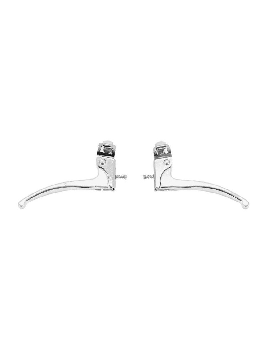 LEVIER DE FREIN CITY ARGENT DIAM 22,2MM COMPATIBLE CANTILEVER + CALIPER (PAIRE)