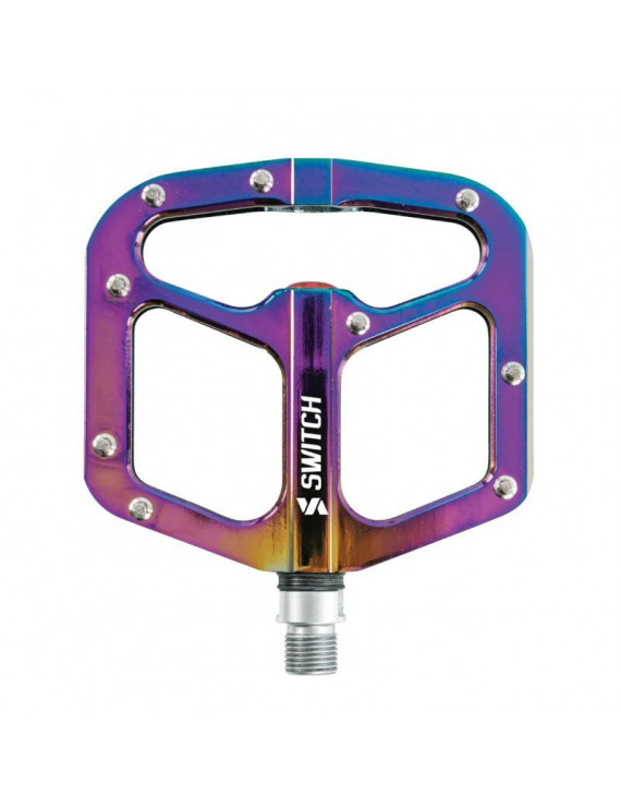 PEDALE VTT DESCENTE - BMX SWITCH GAP OIL ALU FILETAGE 9-16 AVEC PICOTS ARGENT (PAIRE)
