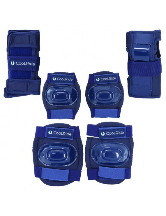 PROTECTION GENOUILLERES - COUDIERES ET POIGNETS COOLRIDE NOIR (KIT 6 PIECES) POUR VELO - ROLLER - SKATE