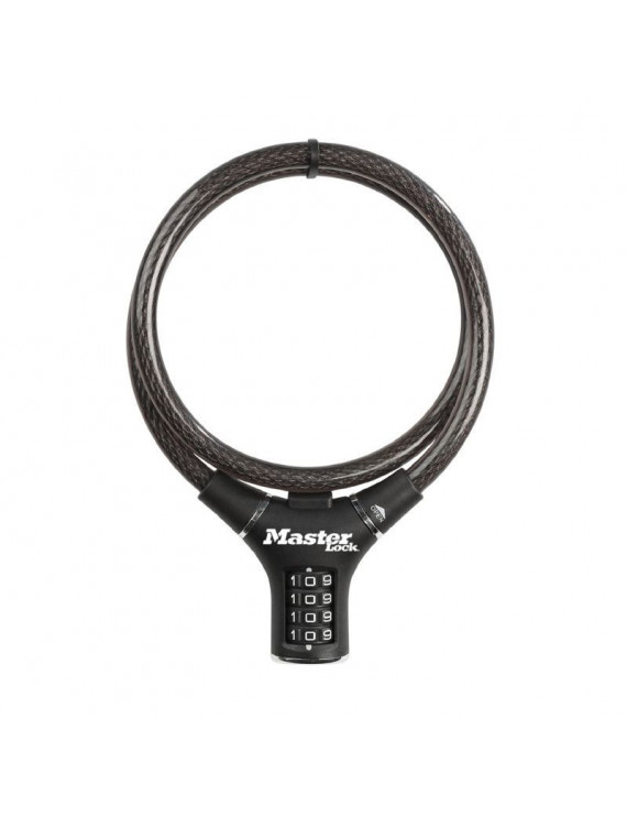 ANTIVOL VELO - TROTTINETTE CABLE A COMBINAISON MASTERLOCK DIAM 12mm L 90cm NOIR - NIVEAU SECURITE 7