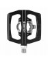 PEDALE VTT POLYVALENTE SWITCH TRAILRIDE DUAL NOIR AUTOMATIQUE AVEC PICOTS ARGENT (PAIRE) - LIVRE AVEC CALES COMPATIBLE SHIMANO 