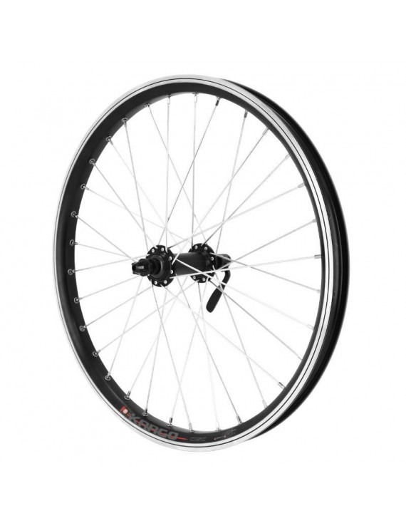 "ROUE VTT 20"" AVANT KARGO - VAE - E-BIKE DISC ET V-BRAKE ALU NOIRE DOUBLE PAROI MOYEU SHIMANO TX500  (RENFORCE) RAYON ZING"