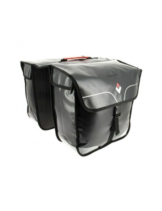 SACOCHE ARRIERE VELO DOUBLE RIGIDE HAPO-G 32L NOIR WATERPROOF FIXATION VELCROS SUR PORTE BAGAGE