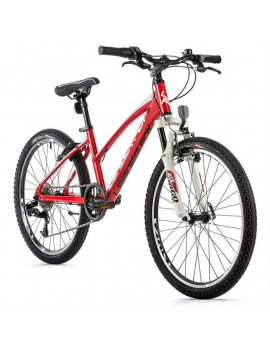 VELO MUSCULAIRE VTT 24 LEADER FOX SPIDER 2023 FILLE ROUGE 8V (TAILLE ENFANT 135 à 145 cm)