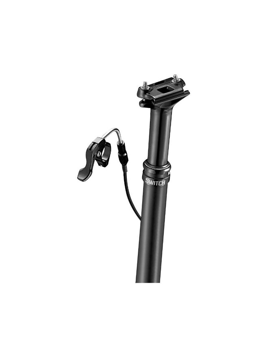 TIGE DE SELLE GRAVEL TELESCOPIQUE SWITCH SW-50 ALU NOIR DIAM. 31.6  L400mm (REGLAGE PAR CABLE INTERNE DEBATTEMENT 50mm) FIXATIO