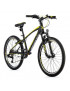 VELO MUSCULAIRE VTT 24 LEADER FOX SPIDER 2023 GARCON NOIR MAT-JAUNE FLUO 8V (TAILLE ENFANT 135 à 145 cm)