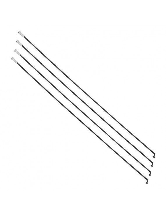 RAYON RENFORCE INOX NOIR 2,0mm AVEC TETE COUDEE EN 2,3mm  L 290mm SAPIM AVEC ECROUS (VENDU PAR 4)