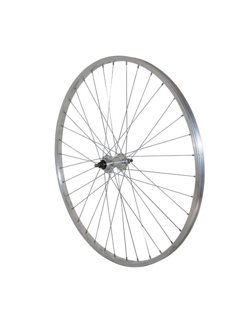 ROUE VTC-CITY 700X28-35 ARRIERE ALU MOY ALU AXE PLEIN RL 1V. (VENDU AVEC ECROU 10X100  LARGEUR INTERIEURE 18.5mm -EXTERIEURE 24