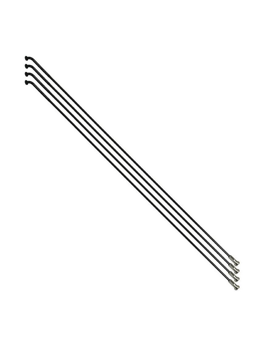 RAYON RENFORCE INOX NOIR 2,0mm AVEC TETE COUDEE EN 2,3mm  L 285mm SAPIM AVEC ECROUS (VENDU PAR 4)