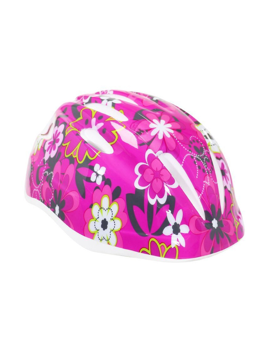 CASQUE VELO ENFANT-BEBE NEWTON FLOWER ROSE-BLANC AVEC LOCK TAILLE 44-48 (VENDU EN BOITE)