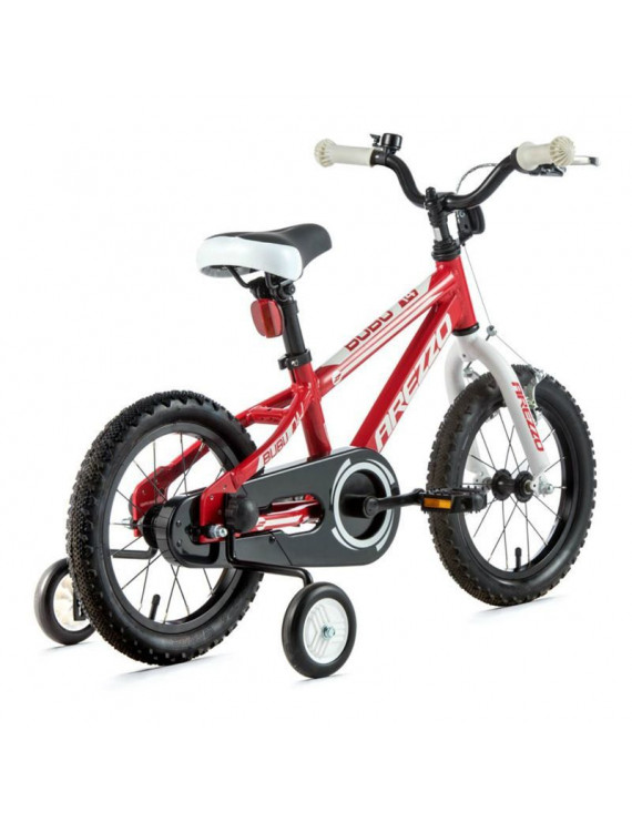 VELO MUSCULAIRE ENFANT 14 POUCES LEADER FOX AREZZO 2021 ROUGE-BLANC MONOVITESSE CADRE ALU (TAILLE ENFANT JUSQU'A 105cm)