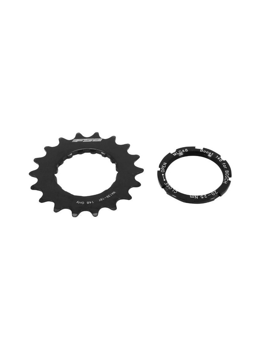 PIGNON COMPATIBLE BOSCH 18 DTS FSA NOIR (AVEC DEPORT-EPAULEMENT 2,5mm) POUR CHAINE 2.38