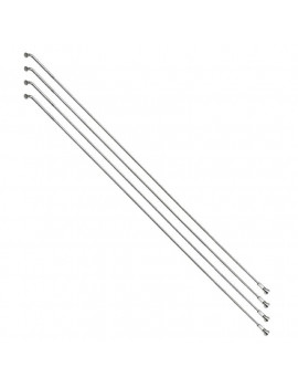 RAYON RENFORCE INOX ARGENT 2,0mm AVEC TETE COUDEE EN 2,3mm  L 255mm AVEC ECROUS (VENDU PAR 4)