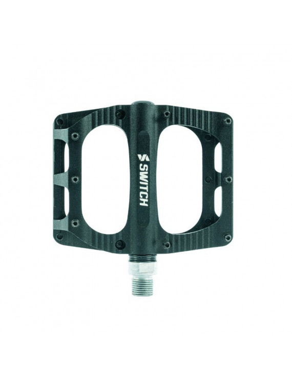 PEDALE VTT DESCENTE - BMX SWITCH FREERIDE NOIR ALU FILETAGE 9-16 AVEC PICOTS (PAIRE) 100x90mm