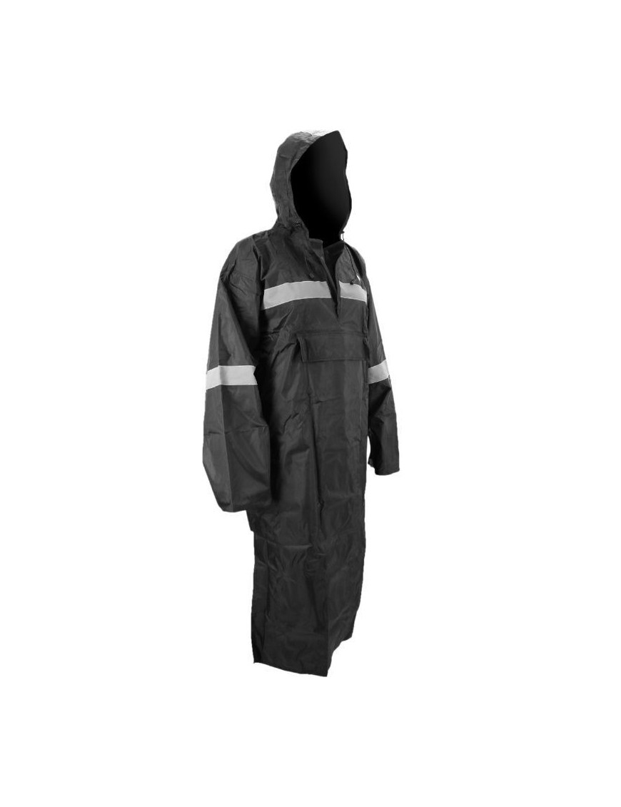 PONCHO ANTI PLUIE ADULTE P2R S NOIR WATERPROOF AVEC CAPUCHE - TAILLE 1.60 à 1.68m