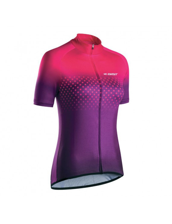 MAILLOT GIST FEMME MANCHES COURTES POIS ZIP TOTAL VIOLET  M  -5374