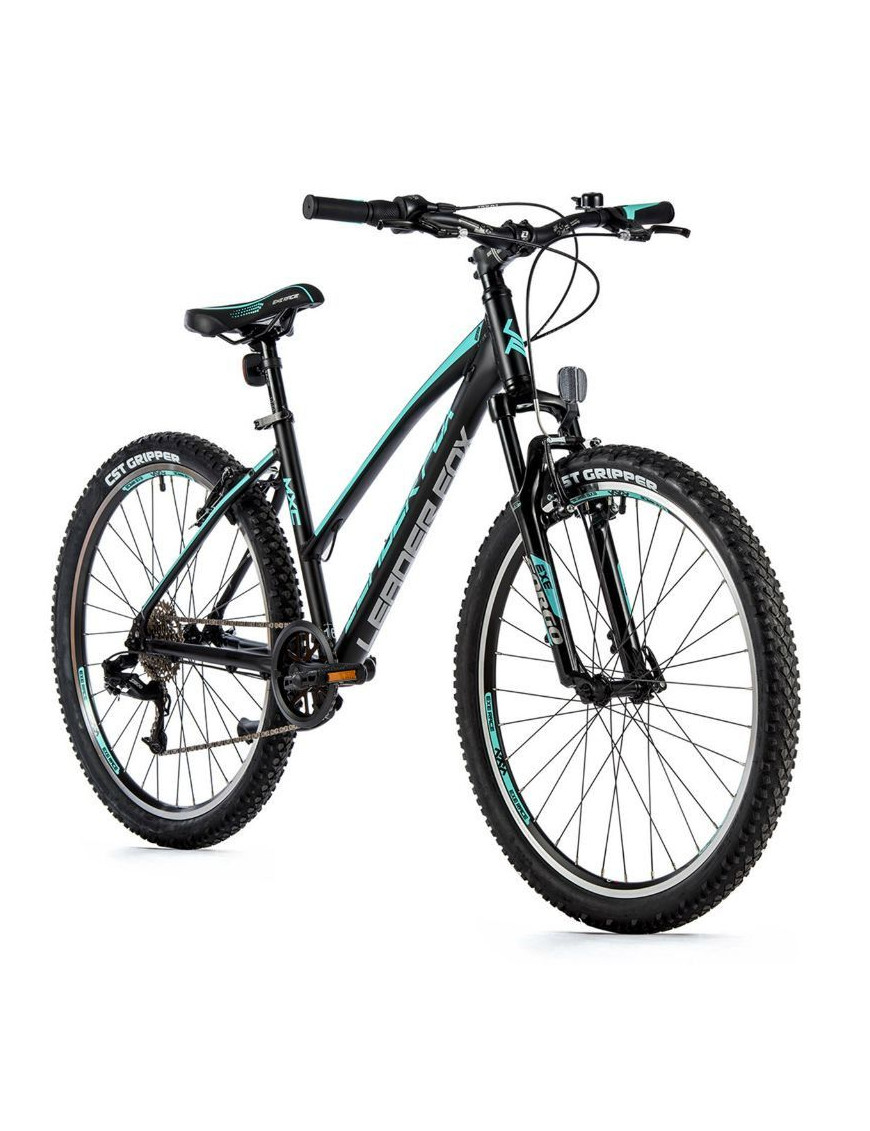 VELO MUSCULAIRE VTT 26 LEADER FOX MXC 2023 FEMME NOIR-VERT CLAIR 8V CADRE 16 POUCES (TAILLE ADULTE 160 à 168 cm)