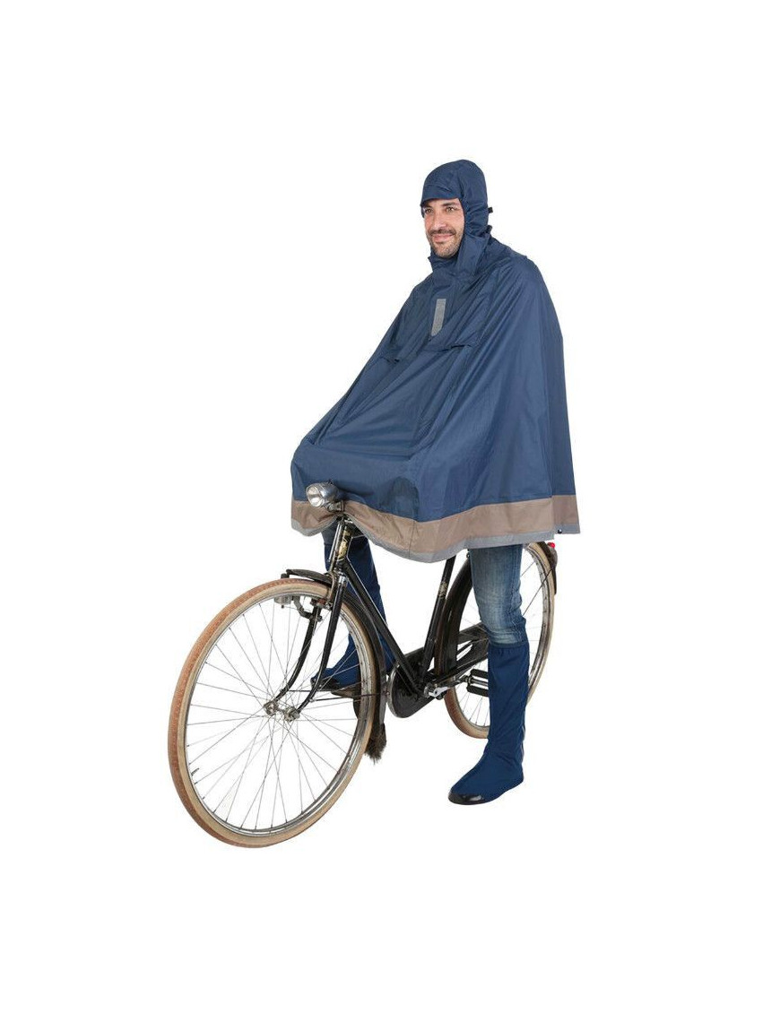 PONCHO ANTI PLUIE ADULTE TUCANO GARIBALDINA BLEU  TAILLE  XS-M  AVEC CAPUCHE ET HOUSSE TRANSPORT