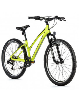 VELO MUSCULAIRE VTT 26 LEADER FOX MXC 2023 FEMME JAUNE FLUO 8V CADRE 14 POUCES (TAILLE ADULTE 150 à 158 cm)