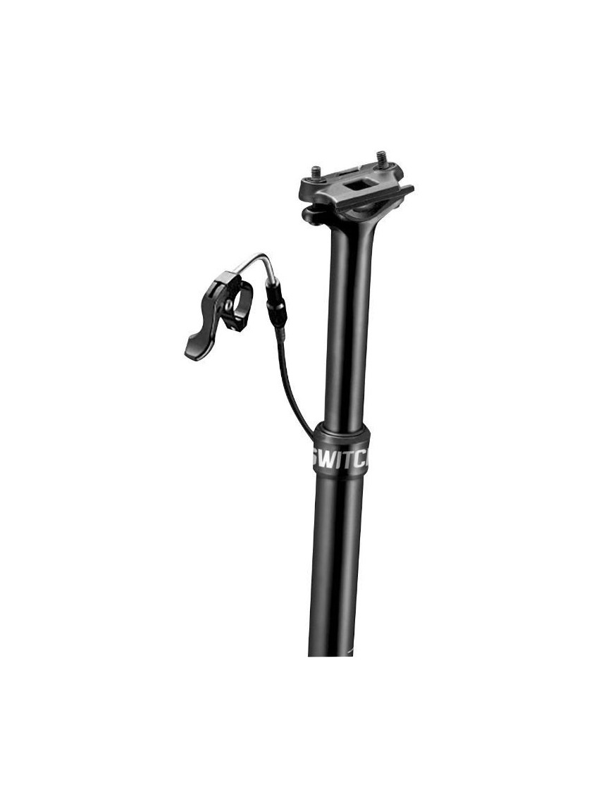 TIGE DE SELLE VTT TELESCOPIQUE SWITCH SWR-150 ALU NOIR DIAM. 30.9  L465mm (REGLAGE PAR CABLE INTERNE DEBATTEMENT 150mm) FIXATIO