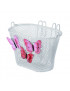 PANIER AVANT ENFANT BASIL JASMIN BLANC ACIER POUR 12 A 20 POUCES FIXATION CROCHETS (26x16x15 cm)